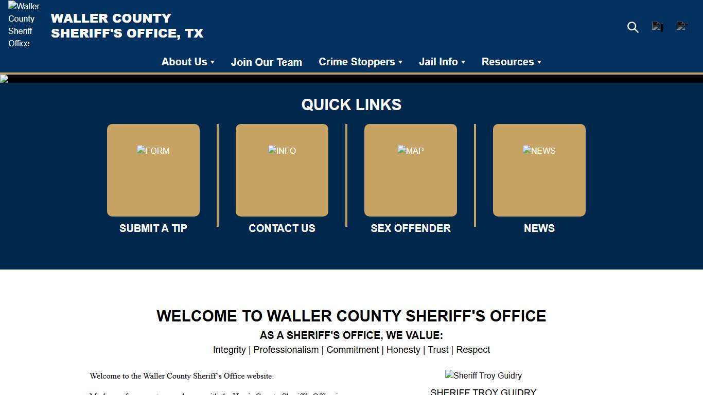 Waller County Sheriff Office Website